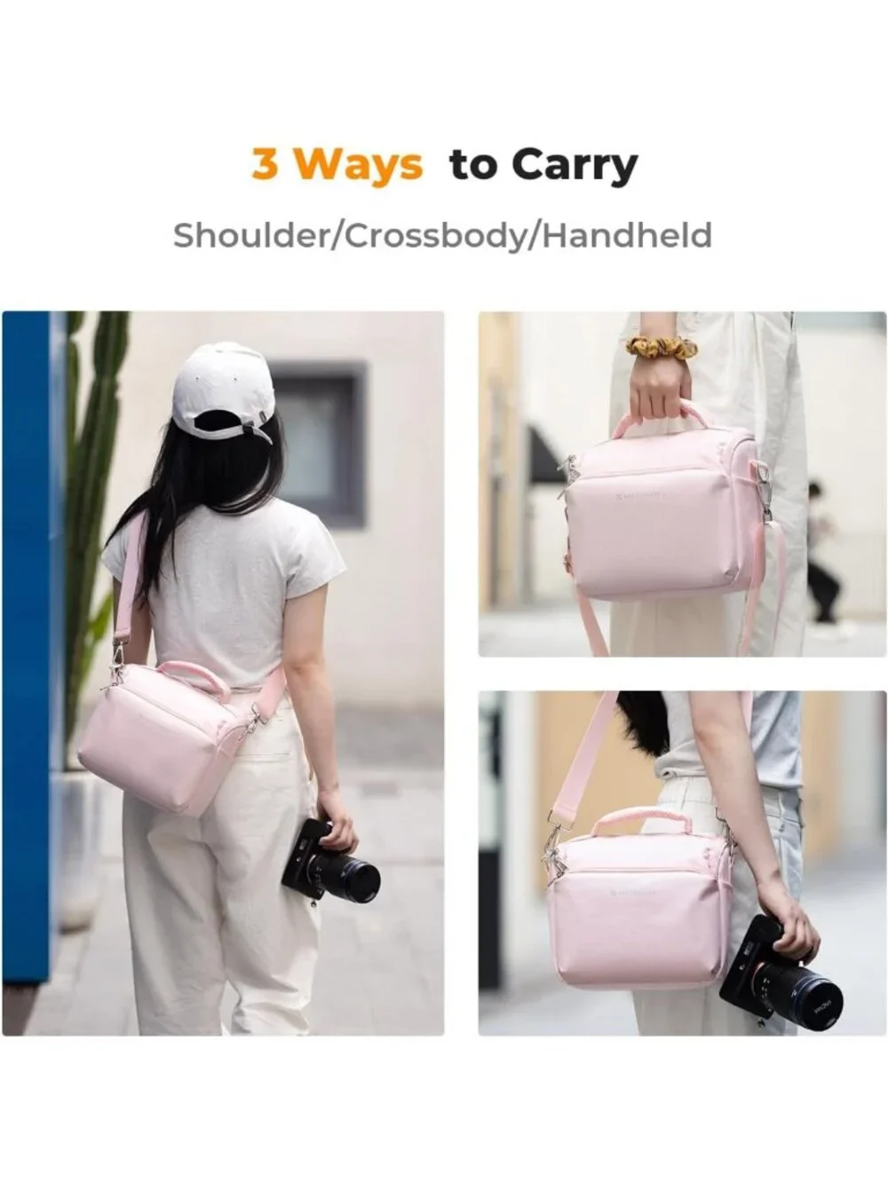 Compact Crossbody Camera Sling Bag - Small DSLR/SLR Photography Case for Travel
